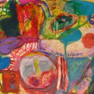 Jamming_-_Uvnitr_Inside_106x269_acrylic_and_pastel_on_paper_2016